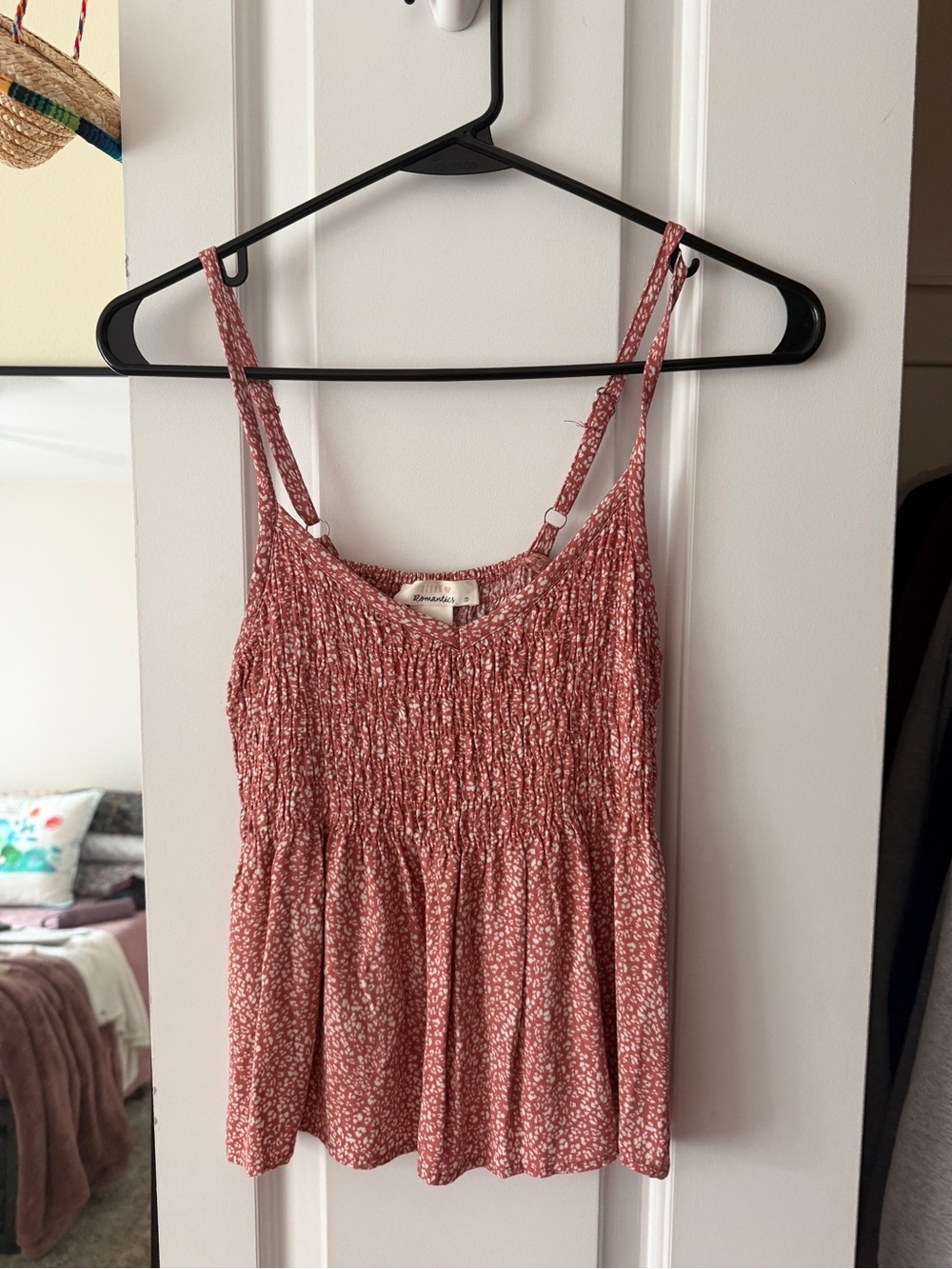 URBAN Romantics Pink Smocked Floral Cami Top